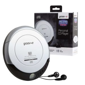 Groove Retro Personal CD Player Programmable Memory LCD Display Anti-Skip Protection And Earphones