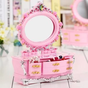 Creative Music Makeup Box With Drawer Dancing Princess Jewelry Decoration