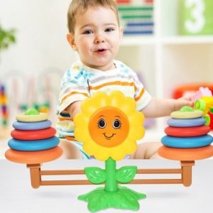 Rings weight Sunflower Balance Math Montessori Arithmetic Learning Balance Scale Number Educational Learning Toy
