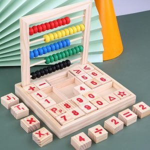 Traditional Wooden Abacus Mathematical Frame Blocks With 50 Beads