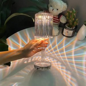 New Design Crystal Diamond Table Lamp Touch Control RGB Color Light Bedroom