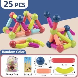 Magic Magnetic Building Blocks Toy Magnetic Construction Set Magnet Ball Sticks Rod Games Montessori Educational Toys For Kids