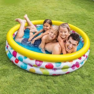 Intex 58439 Inflatable Bathtub Geometry Three Ring Baby Swimming Pool