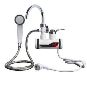 Electric Instant Hot Water Faucet With Shower Head LED Temperature Display Tankless For Kitchen Shower