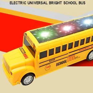 Bump & Go Battery Operated School Bus Toy With Light And Music