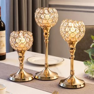 3Pcs Modern Home Wedding Centerpiece Glass Candle Holder Home Decoration