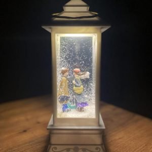 Snow Globe With Lantern Shaped Lights And Music Home Decor