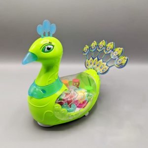Colorful Universal Transparent Electric Gear Peacock With Music Light Toy