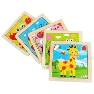 Pack of 3 Colorful Early Learning Wooden Puzzle with Farm Animals for Kids