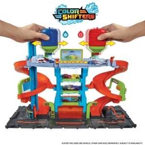 Hot Wheels Color-Change City Mega Car Wash Play Set for Kids