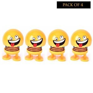 Pack Of 4 Cute Funny Shaking Head Dolls Spring Bouncing Car Pendant Dolls Car Decoration Funny Toys