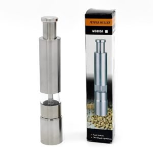 One Handed Operation Thumb Push High Quality Stainless Steel Spice Grinder