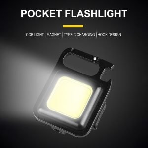 Portable Multifunctional Super Bright COB Rechargeable Keychain Light