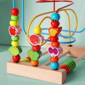 First Bead Maze Roller Coaster Wooden Educational Circle Toy for Toddlers