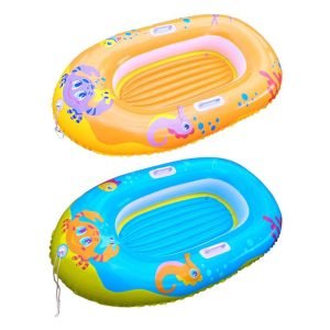 Water Sports Cartoon Boat Shaped Swimming Ring Inflatable Floating Bed